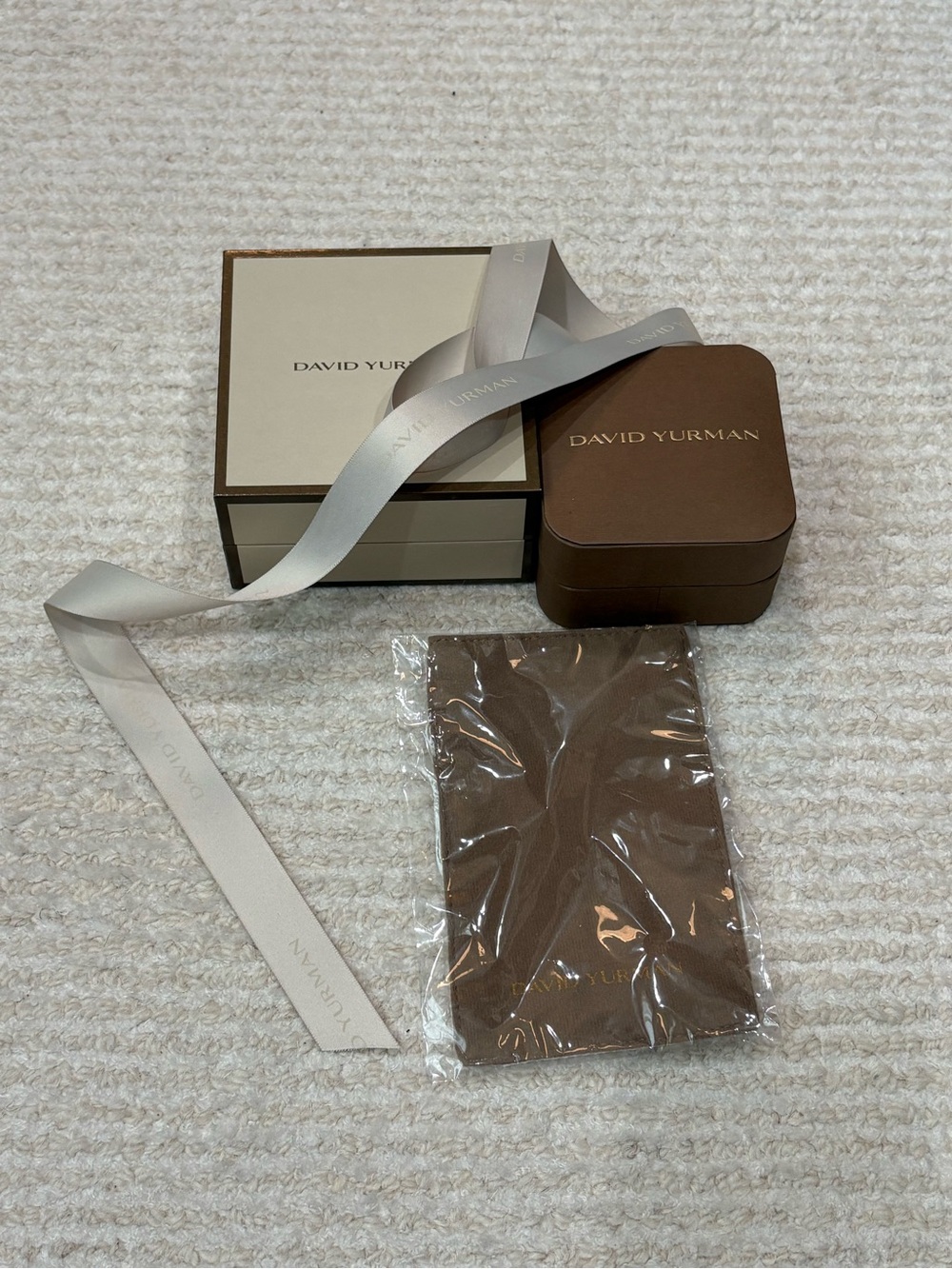 David Yurman box set, ribbon, cleaning cloth